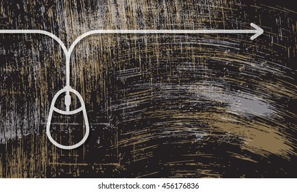 Vector abstract scratched background and mouse