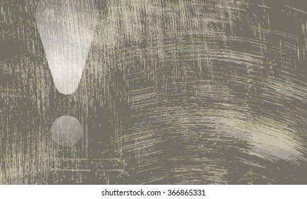 Vector abstract scratched background and transparent exclamation mark