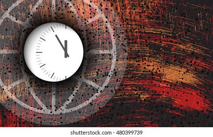 Vector abstract scratched background and watches