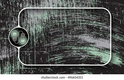 Vector abstract scratched background and white a text box with idea symbol