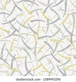 Vector Abstract Scribbles Design in Yellow Gray. and Green Seamless Repeat Pattern. Background for textiles, cards, manufacturing, wallpapers, print, gift wrap and scrapbooking.