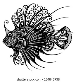 Vector Abstract Sea Fish. Patterned design