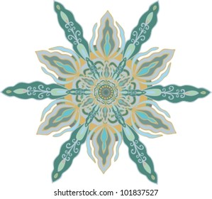 Vector abstract sea star - rosette on white background