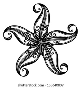 Vector Abstract Sea Starfish. Patterned design