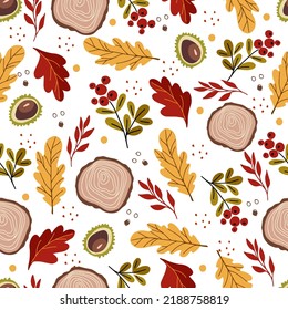 Vector abstract seamless autumn pattern. Warm pattern for your design: wrapping paper, wallpaper, cover. Vector illustration.