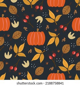Vector abstract seamless autumn pattern. Warm pattern for your design: wrapping paper, wallpaper, cover. Vector illustration.