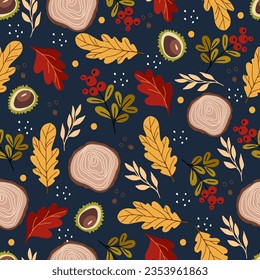 Vector abstract seamless autumn pattern. Warm pattern for your design: wrapping paper, wallpaper, cover. Vector illustration.