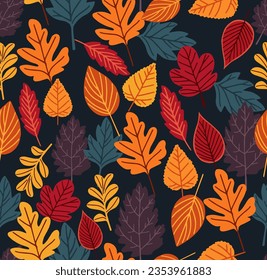 Vector abstract seamless autumn pattern. Warm pattern for your design: wrapping paper, wallpaper, cover. Vector illustration.