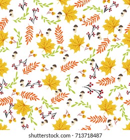 Vector abstract seamless autumn pattern. Warm pattern for your design: wrapping paper, wallpaper, cover. Vector illustration.