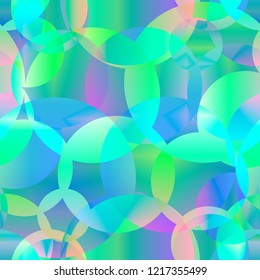 Vector abstract seamless background of blue molecules and bubbles for fabric or gift accessories on a shiny background. For registration of sites of banners and leaflets.