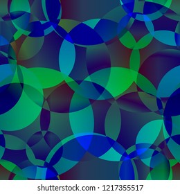 Vector abstract seamless background of bright circles and bubbles for fabric or gift accessories on a marine background. For registration of sites of banners and leaflets.