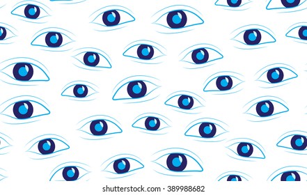 Vector Abstract Seamless Background Eye Randomly Stock Vector (Royalty ...