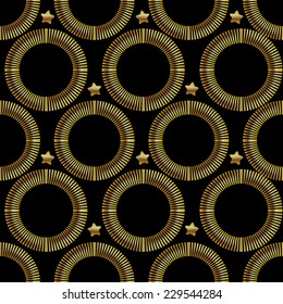 Vector abstract seamless background with golden luxury round elements