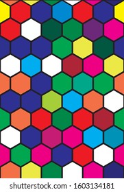 Vector Abstract seamless background from hexagon shapes. Stained glass window
