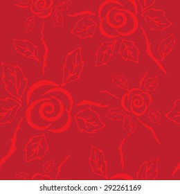 Vector abstract seamless background wish roses.