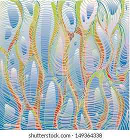 vector abstract seamless blue leaf pattern