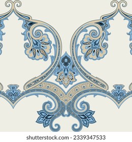 Vector abstract, seamless, border pattern, textile, boroque, decoration, repeated motif, antique