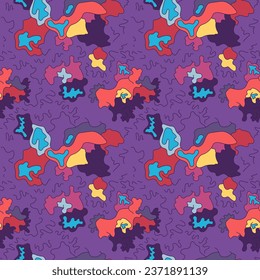 Vector abstract seamless colorful artwork with wave psychedelic pattern