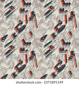 Vector abstract seamless colorful artwork with wave psychedelic pattern