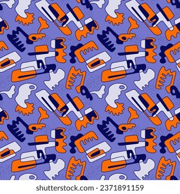 Vector abstract seamless colorful artwork with wave psychedelic pattern