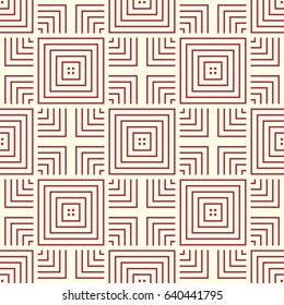 Vector abstract seamless composition best for use as wrapping paper, symmetric ornate background created with simple geometric shapes, squares. 
