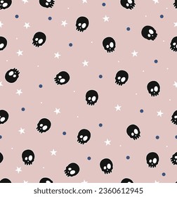 Vector abstract seamless cute halloween pattern.