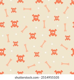 Vector abstract seamless cute halloween pattern.