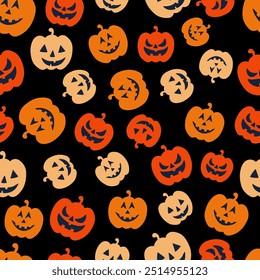 Vector abstract seamless cute halloween pattern.