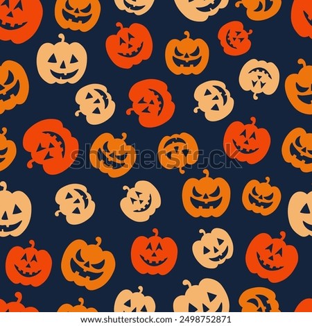 Vector abstract seamless cute halloween pattern.