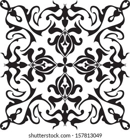 vector abstract seamless damask flourish pattern background