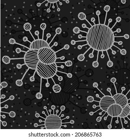 Vector abstract seamless ethnic bacterial background. Eps10