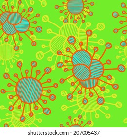 Vector abstract seamless ethnic bacterial background. Eps10