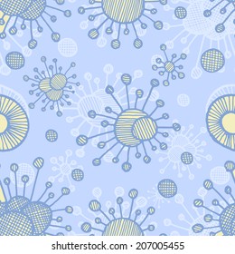 Vector abstract seamless ethnic bacterial background. Eps10