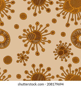 Vector abstract seamless ethnic bacterial background. Eps10