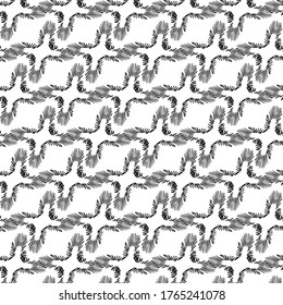 Vector abstract seamless  fantasy   black and white transparent pattern background tile 