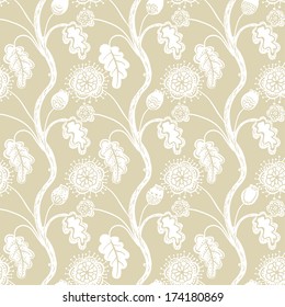 Vector abstract seamless floral background. Wallpaper classic design.