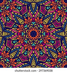 Vector  Abstract Seamless  floral Festive pattern