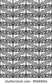 vector abstract seamless floral monochrome pattern