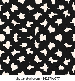 Vector abstract seamless geometric pattern. Monochrome background with curved shapes, tangled lines, mesh, fabric, weave, tissue. Black and white texture. Repeat design for decor, covers, textile