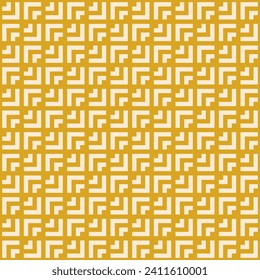 Vector abstract seamless geometric pattern. Modern yellow anf beige background, simple repeat texture. Ornament with grid line, chevron, zigzag, arrows, squares. Stylish geo design for decor, print