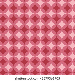 Vector abstract seamless geometric pattern with red and pink geometric elements