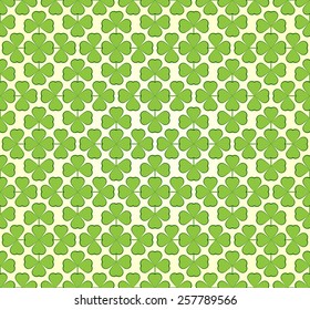 Vector abstract seamless green trefoil pattern for Saint Patrick Day