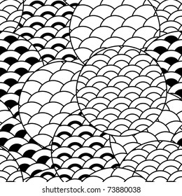 vector  abstract seamless monochrome pattern, clipping mask