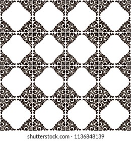 Vector abstract seamless patchwork pattern with geometric and floral ornaments, Vintage tiles intricate details for a decorative look. Ceramic paint floor, ornament Collection Patchwork Pattern 