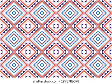 Vector abstract seamless patchwork pattern with geometric and  ornaments.Design for carpet,wallpaper,clothing,wrapping,batik,fabric, illustration embroidery style.