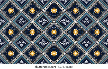 Vector abstract seamless patchwork pattern with geometric and  ornaments.Design for carpet,wallpaper,clothing,wrapping,batik,fabric, illustration embroidery style.