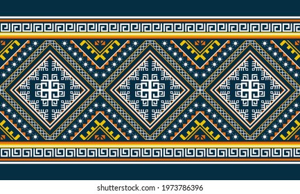 Vector abstract seamless patchwork pattern with geometric and  ornaments.Design for carpet,wallpaper,clothing,wrapping,batik,fabric, illustration embroidery style.