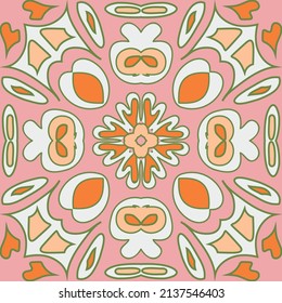 Vector abstract seamless patchwork pattern. Arabic ornament with fantastic flowers and leaves. Seamless striped pattern in Aztec style. Vintage boho style.