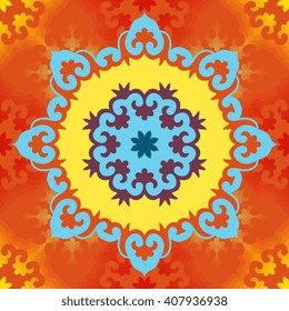 Vector abstract seamless patchwork pattern. Arabic tile texture with geometric and floral ornaments. Decorative elements for textile, book covers, print, gift wrap. Vintage boho style.