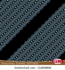 Vector abstract seamless pattern. 45 degrees diagonal illustration of color lines and ornates.